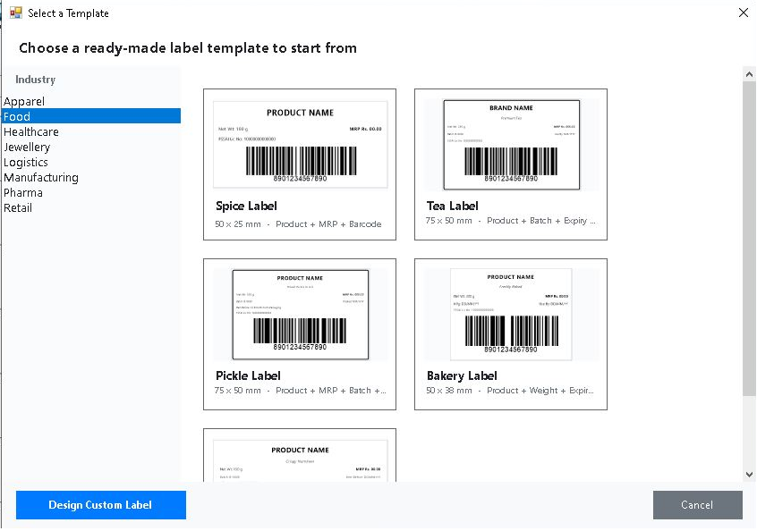 LabelMitra ready-made templates for Indian industries